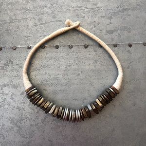 Vintage rope and metal choker necklace